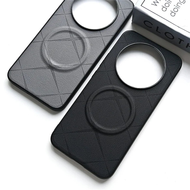X-Patterned TPU PU Leather PC Anti-Drop Phone Cover z magnesem dla Honor X80 Pro Max 5G – Biały