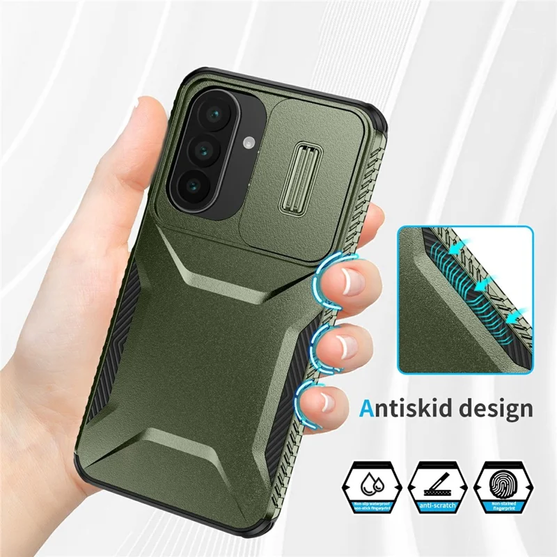 For Samsung Galaxy A27 5G Case Camshield TPU + PC Phone Cover Non-Slip Side Edge - Green