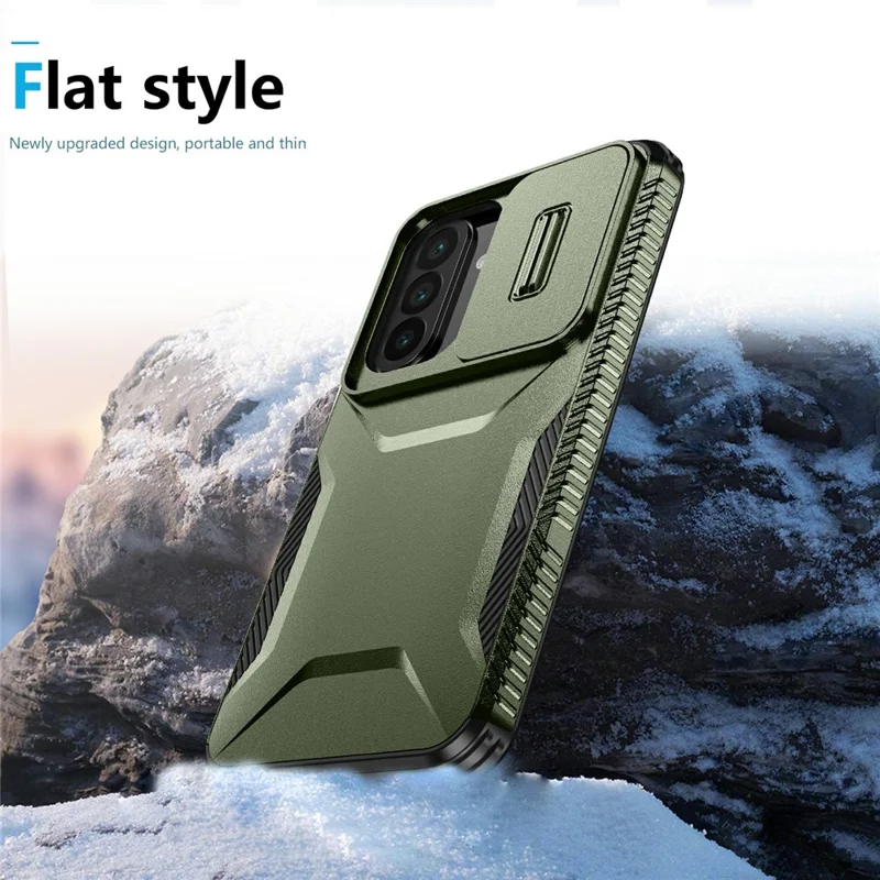 For Samsung Galaxy A27 5G Case Camshield TPU + PC Phone Cover Non-Slip Side Edge - Green
