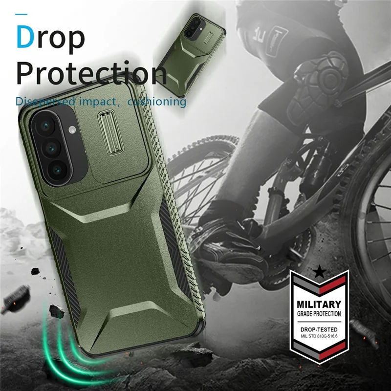 For Samsung Galaxy A27 5G Case Camshield TPU + PC Phone Cover Non-Slip Side Edge - Green