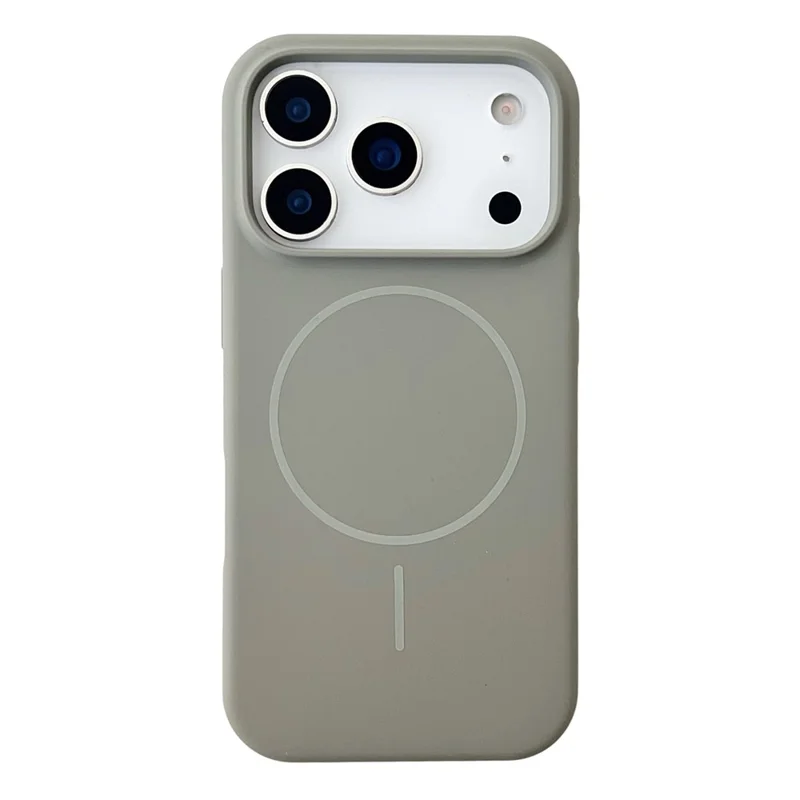 Capa Traseira para iPhone 18 Pro com Imã, em Silicone Líquido Anti-queda - Cinza Titânio