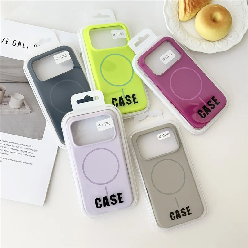 Cover magnetico per iPhone 18 Pro Max, custodia posteriore in silicone liquido antiurto - Blu