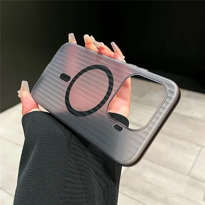 Чехол с магнитом для телефона Xiaomi 17T Pro, матовый, с текстурой, ударопрочный защитный чехол из поликарбоната — черный