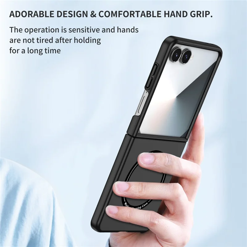 For Samsung Galaxy Z Flip7 5G Magnetic Case Folding Phone PC Cover - Black
