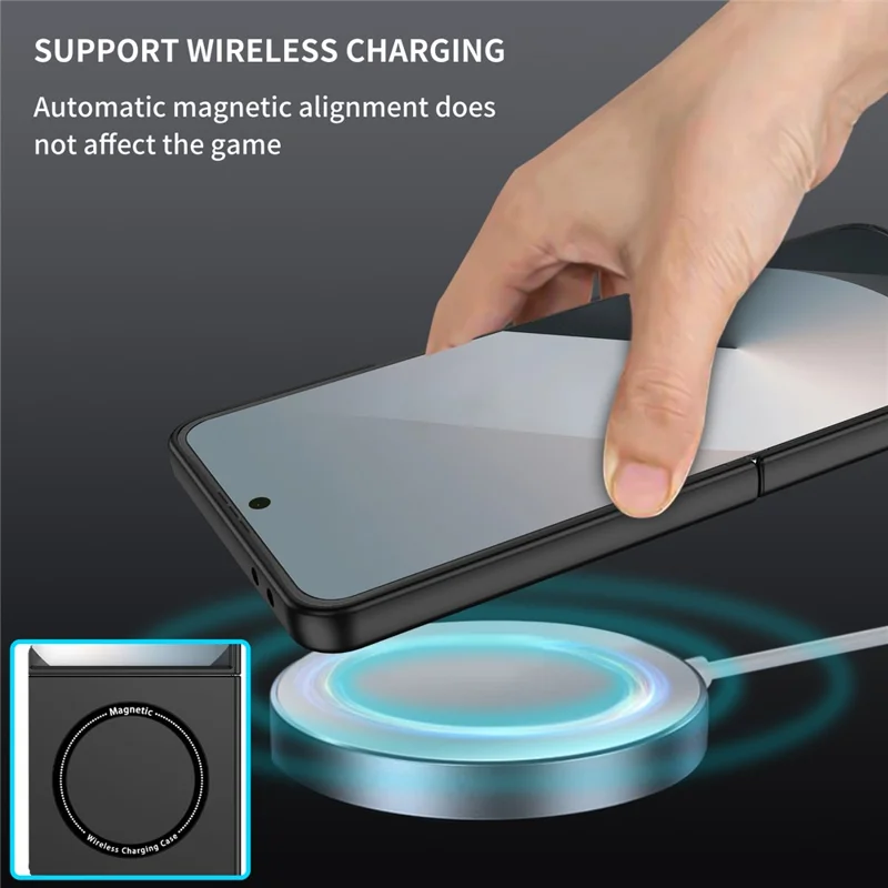 For Samsung Galaxy Z Flip7 5G Magnetic Case Folding Phone PC Cover - Black