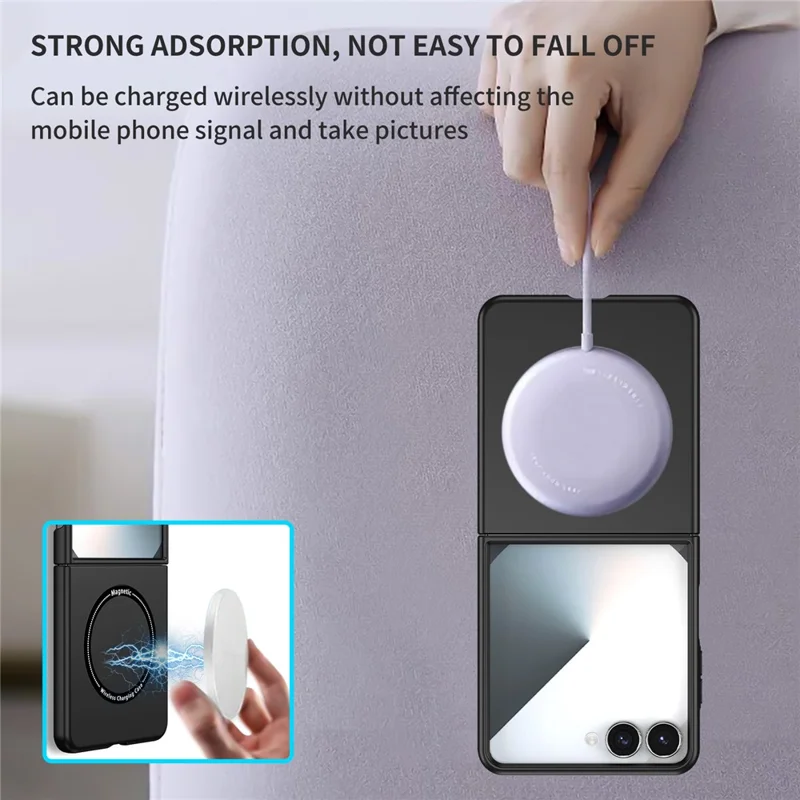For Samsung Galaxy Z Flip7 5G Magnetic Case Folding Phone PC Cover - Black