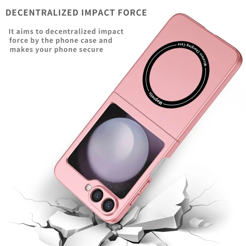 For Samsung Galaxy Z Flip7 FE 5G  /  Z Flip6 5G Magnetic Case Folding Phone PC Cover - Pink