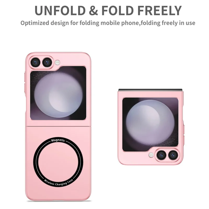 For Samsung Galaxy Z Flip7 FE 5G  /  Z Flip6 5G Magnetic Case Folding Phone PC Cover - Pink