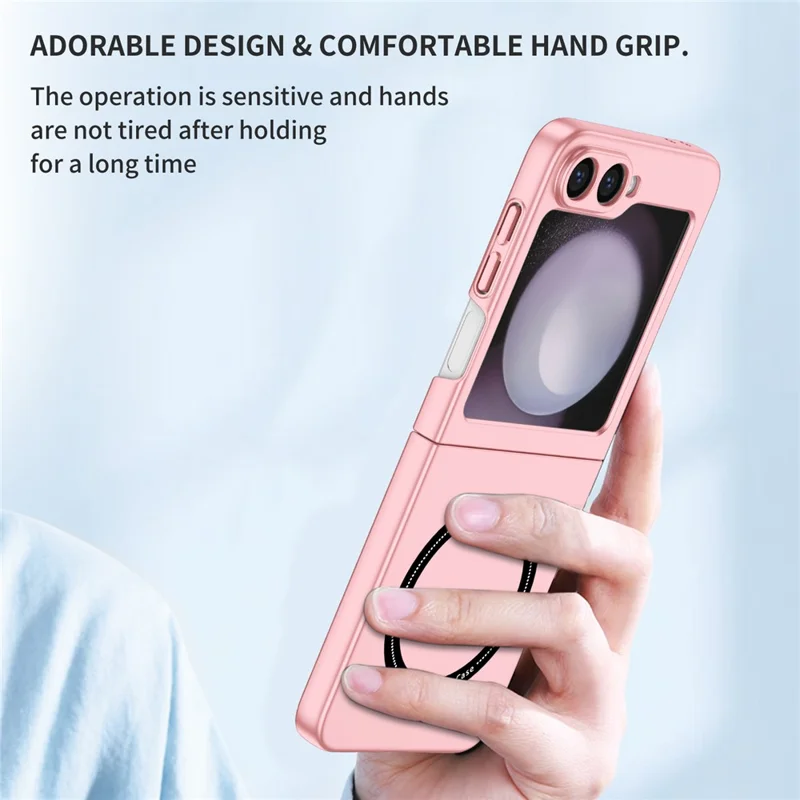 For Samsung Galaxy Z Flip7 FE 5G  /  Z Flip6 5G Magnetic Case Folding Phone PC Cover - Pink
