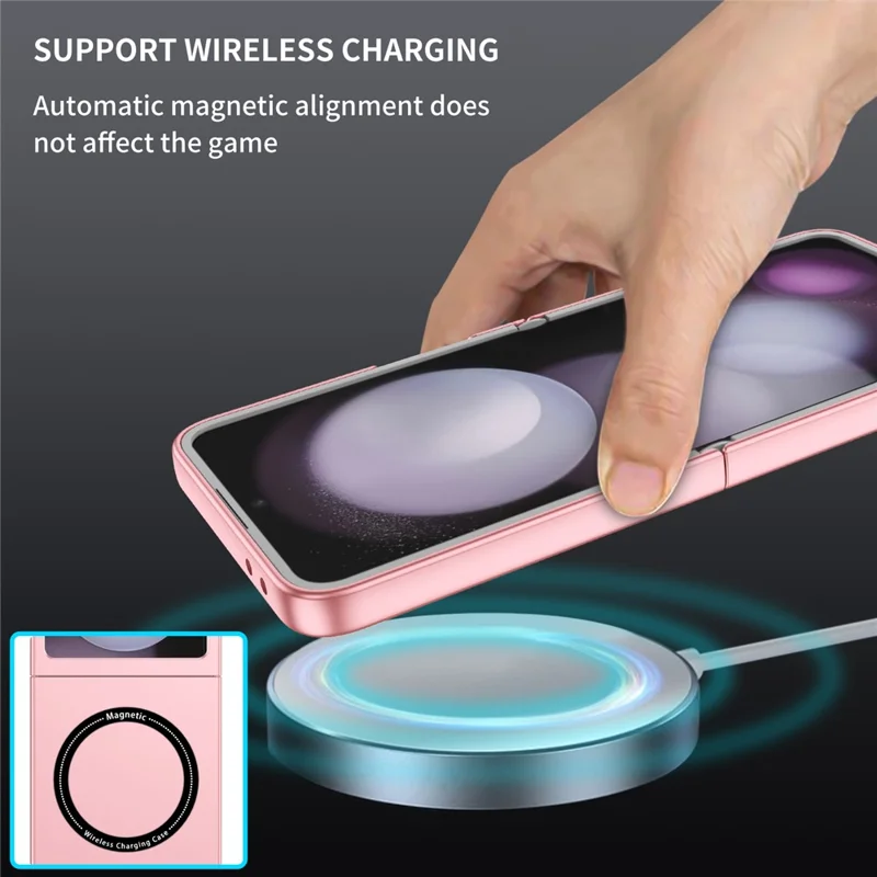 For Samsung Galaxy Z Flip7 FE 5G  /  Z Flip6 5G Magnetic Case Folding Phone PC Cover - Pink
