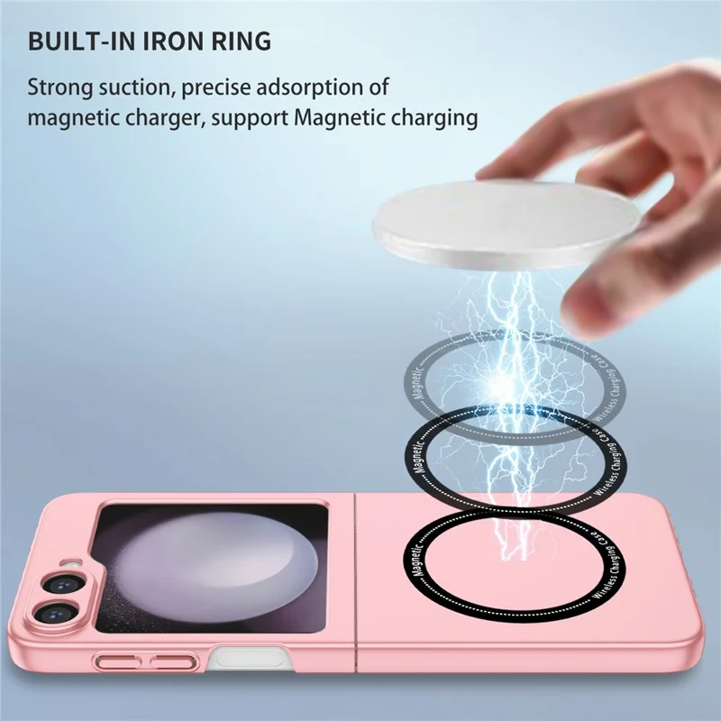 For Samsung Galaxy Z Flip7 FE 5G  /  Z Flip6 5G Magnetic Case Folding Phone PC Cover - Pink