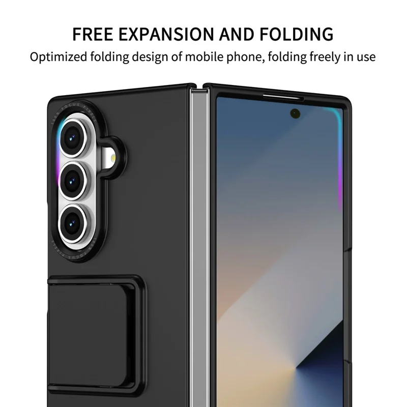 For Samsung Galaxy Z Fold8 Ultra Case Kickstand Hard PC Folding Phone Cover - Black