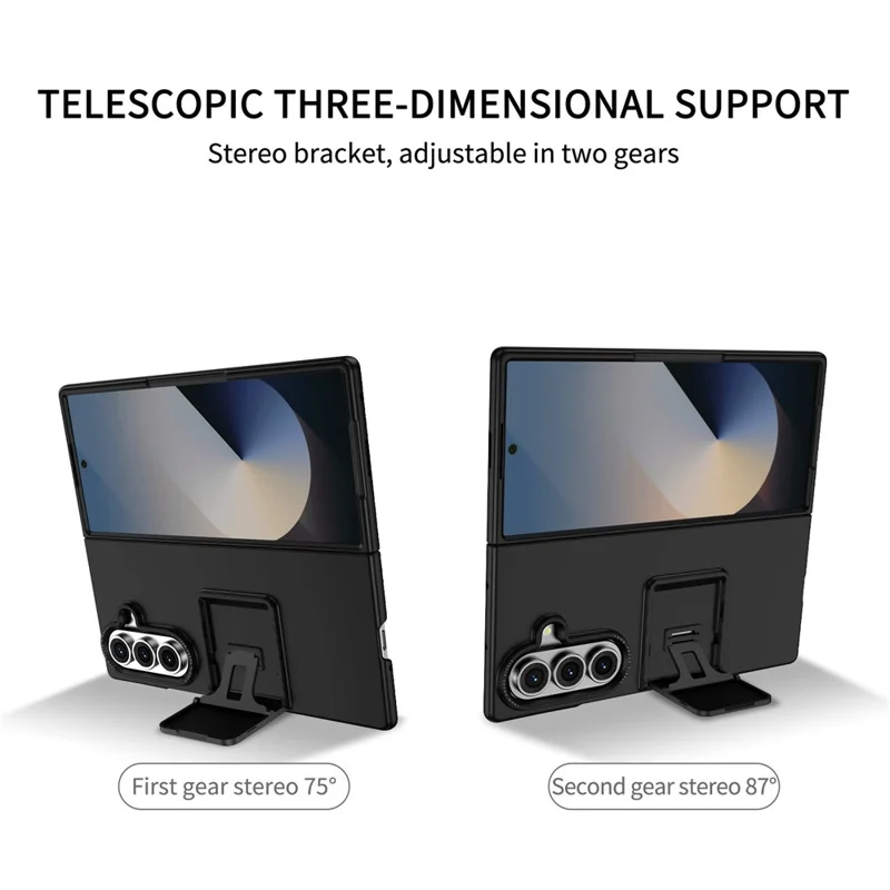 For Samsung Galaxy Z Fold8 Ultra Case Kickstand Hard PC Folding Phone Cover - Black