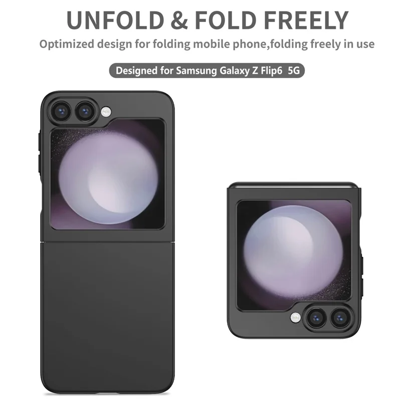 Voor Samsung Galaxy Z Flip7 FE 5G / Z Flip6 5G Hoes Hard PC Vouwtelefoon Beschermhoes - Zwart