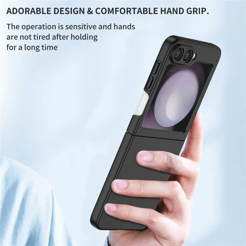 Voor Samsung Galaxy Z Flip7 FE 5G / Z Flip6 5G Hoes Hard PC Vouwtelefoon Beschermhoes - Zwart