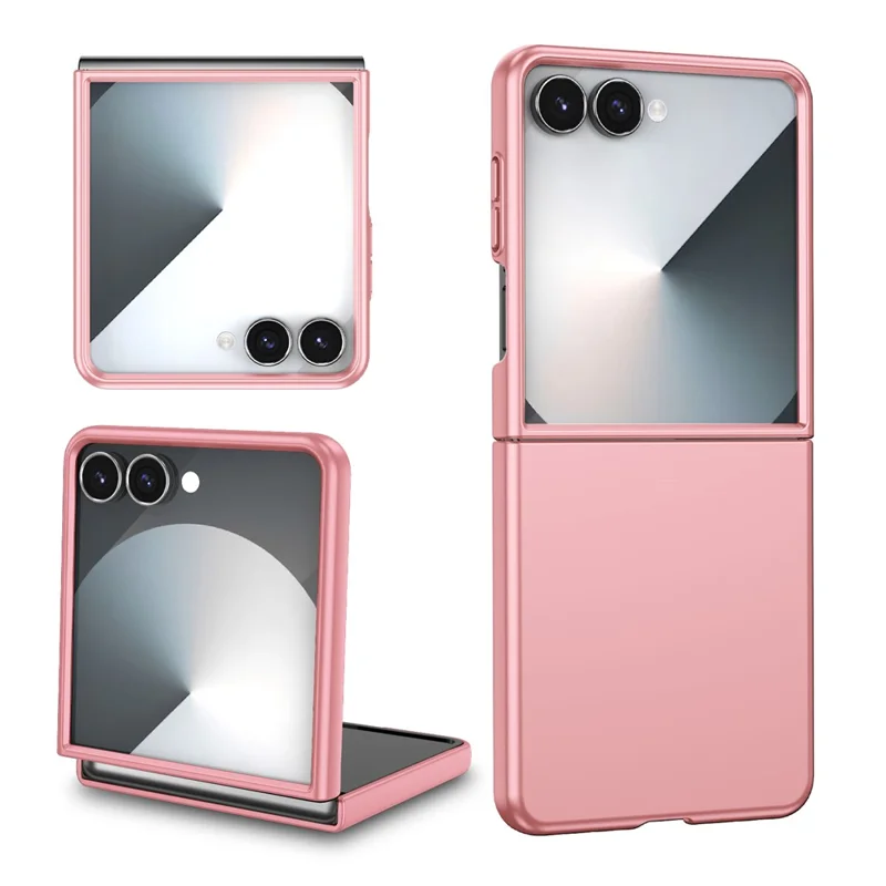 For Samsung Galaxy Z Flip7 5G Case Hard PC Folding Phone Protective Cover - Pink