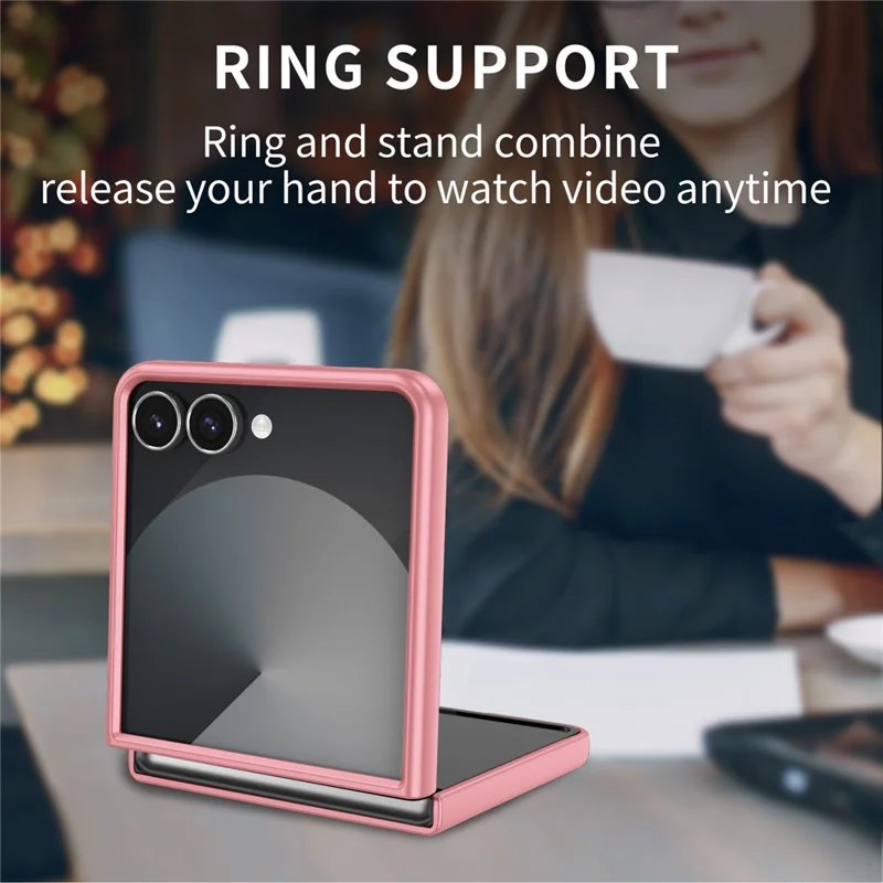 For Samsung Galaxy Z Flip7 5G Case Hard PC Folding Phone Protective Cover - Pink