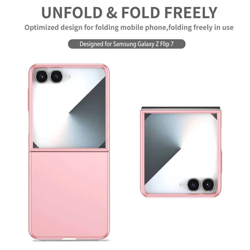 For Samsung Galaxy Z Flip7 5G Case Hard PC Folding Phone Protective Cover - Pink