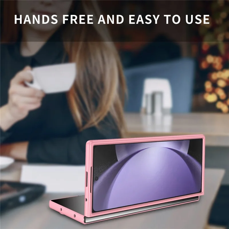 Чехол для Samsung Galaxy Z Fold6 5G, жесткий защитный чехол из поликарбоната для складного телефона — розовый