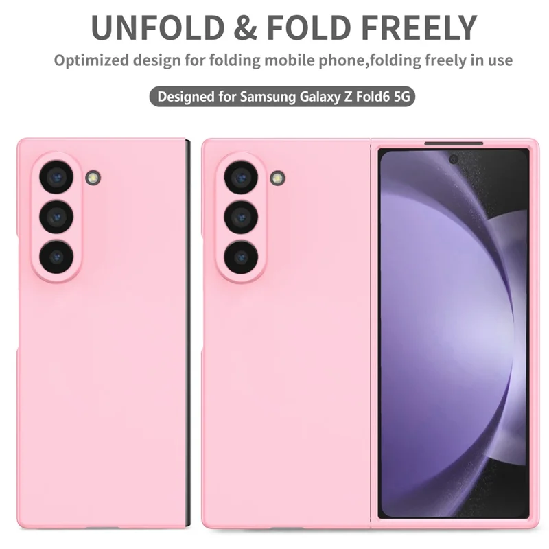 Чехол для Samsung Galaxy Z Fold6 5G, жесткий защитный чехол из поликарбоната для складного телефона — розовый