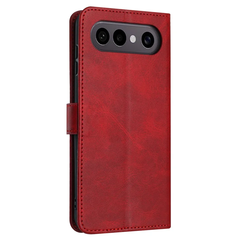 For vivo S50 Pro mini 5G / X300 FE 5G Wallet Case Flip Stand Calf Texture PU Leather Phone Cover with Strap - Red