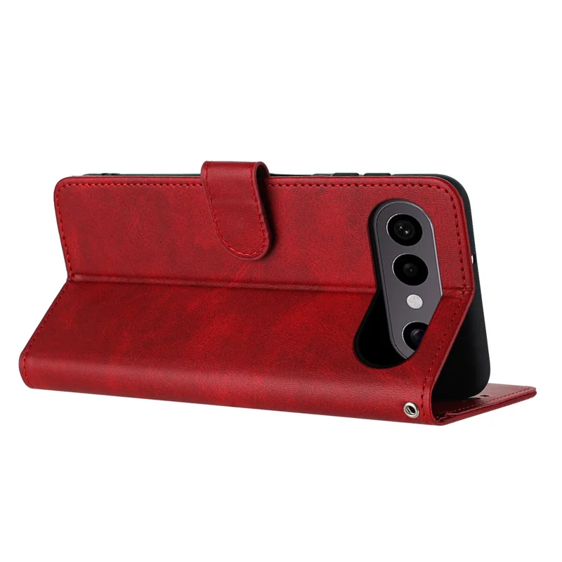 For vivo S50 Pro mini 5G / X300 FE 5G Wallet Case Flip Stand Calf Texture PU Leather Phone Cover with Strap - Red