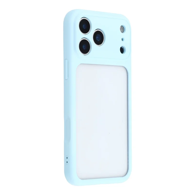 For iPhone 17 Pro Case Groot Venster TPU + PC Rubberized Hoesje met Polsbandje - Blauw
