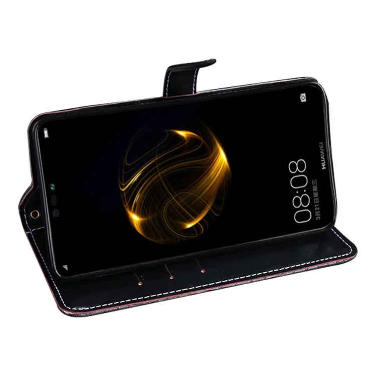 IDEWEI Magnetic Protective Flip Cover for Huawei nova Y90 4G, Crocodile Texture PU Leather Wallet Stand Function Phone Case - Black
