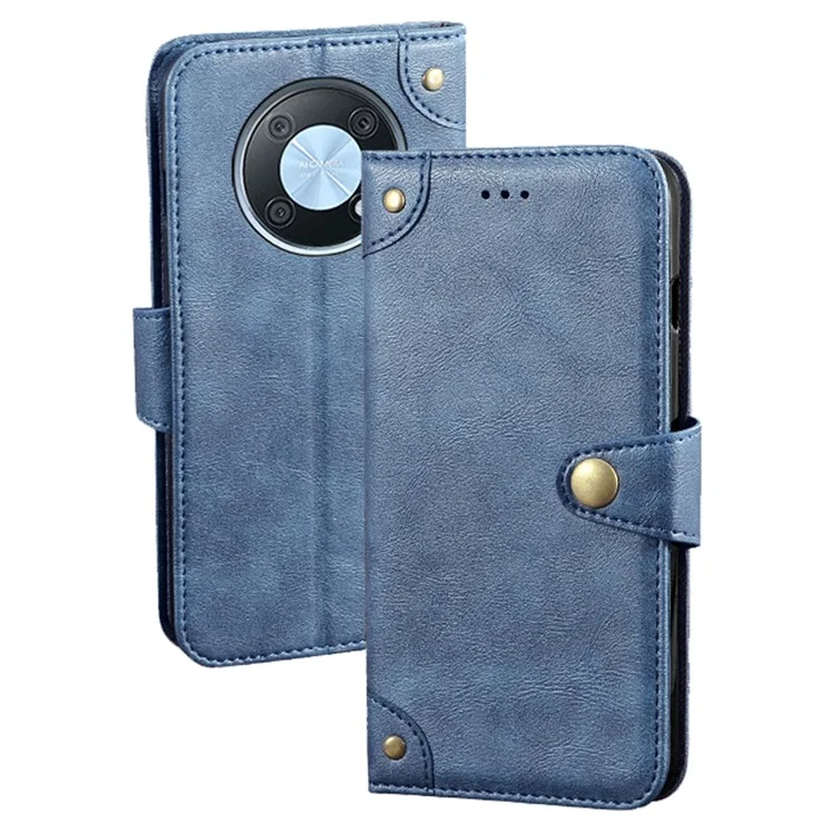 IDEWEI For Huawei nova Y90 4G Anti-scratch Fine Texture TPU+PU Leather Wallet Stand Cell Phone Cover Phone Flip Case - Blue