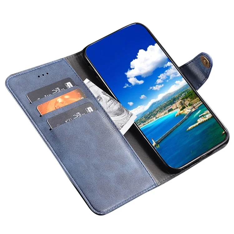 IDEWEI For Huawei nova Y90 4G Anti-scratch Fine Texture TPU+PU Leather Wallet Stand Cell Phone Cover Phone Flip Case - Blue