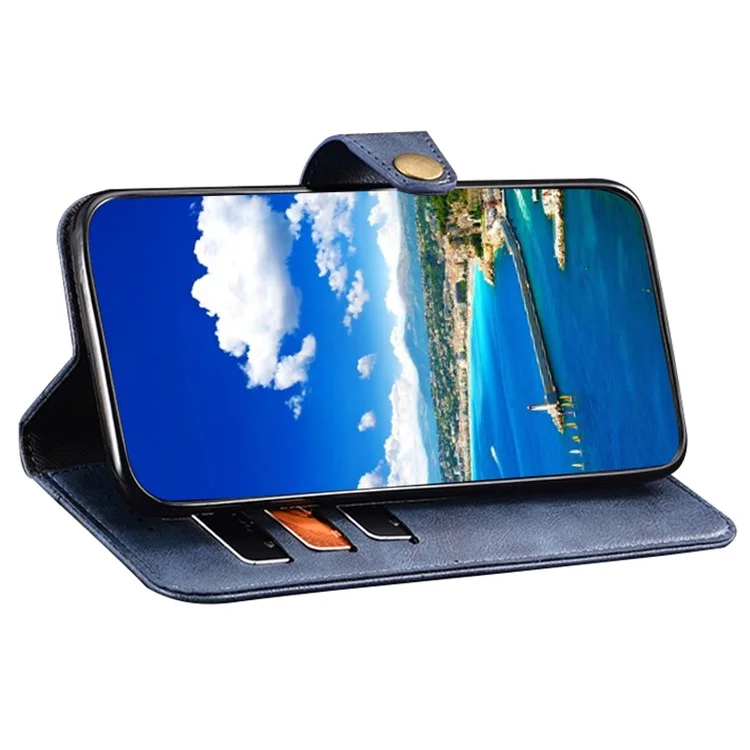 IDEWEI For Huawei nova Y90 4G Anti-scratch Fine Texture TPU+PU Leather Wallet Stand Cell Phone Cover Phone Flip Case - Blue