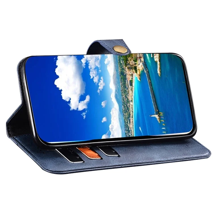 Idewei Para Huawei Nova Y90 4g Anti-arranhão Textura Fina Tpu+pu da Carteira de Couro Para Celular Capa de Telefone Capa - Castanho