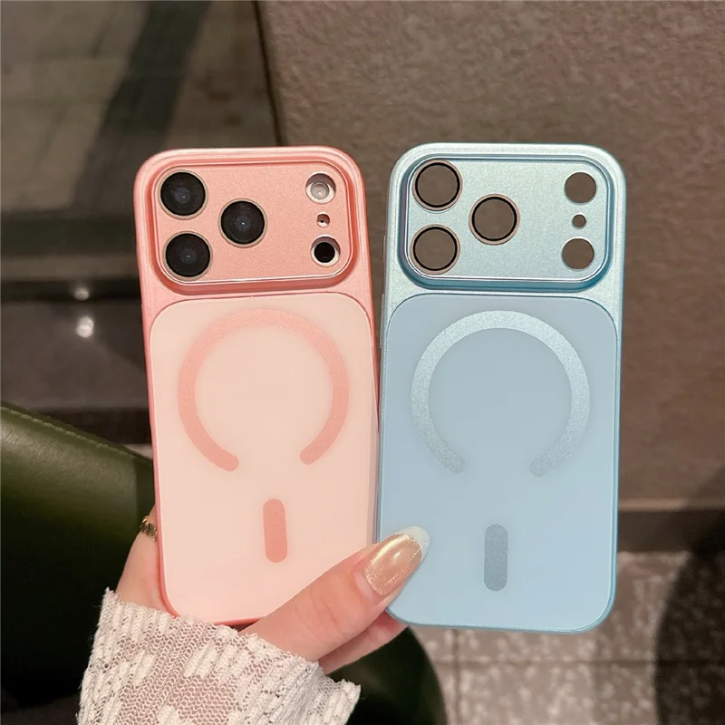 Cover magnetica per iPhone 17 Pro Max Custodia antigraffio in pelle + PC + TPU - Rosa