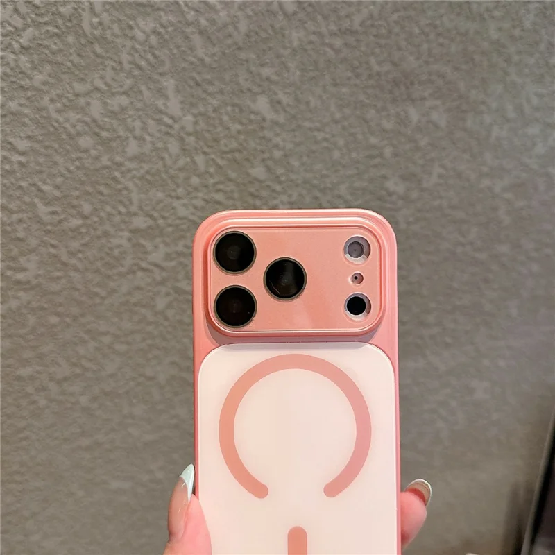 Cover magnetica per iPhone 17 Pro Max Custodia antigraffio in pelle + PC + TPU - Rosa