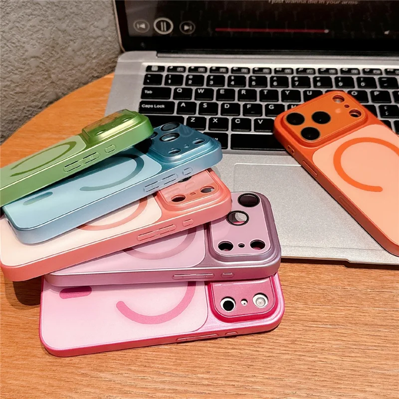 Cover magnetica per iPhone 17 Pro Max Custodia antigraffio in pelle + PC + TPU - Rosa