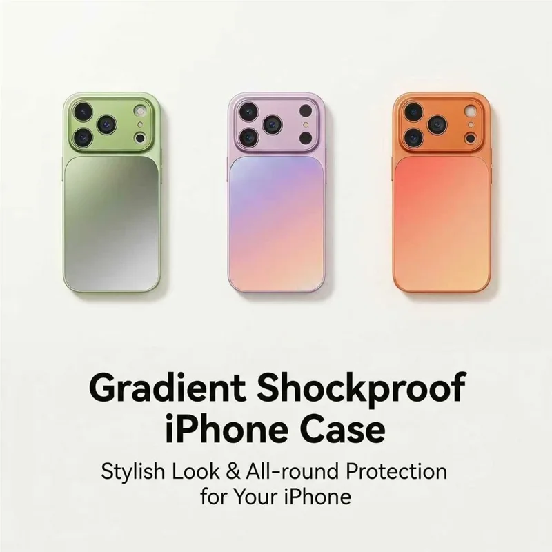 Für iPhone 17 Pro Hülle PU-Leder + PC + TPU Gradient Anti-Fingerprint Matt Rückseite - Orange