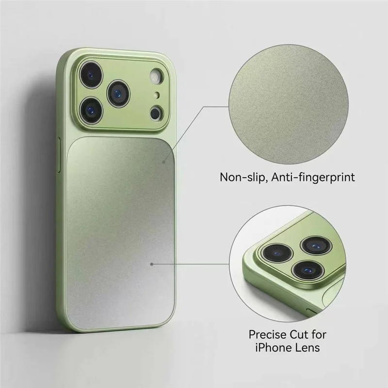 Für iPhone 17 Pro Hülle PU-Leder + PC + TPU Gradient Anti-Fingerprint Matt Rückseite - Orange