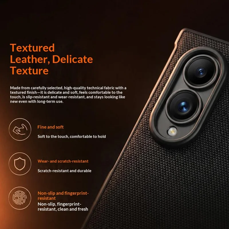 For Samsung Galaxy Z Fold8 Case with HD Screen Protector Magnetic Rotating Kickstand Tech Fabric + PC Phone Cover - Black