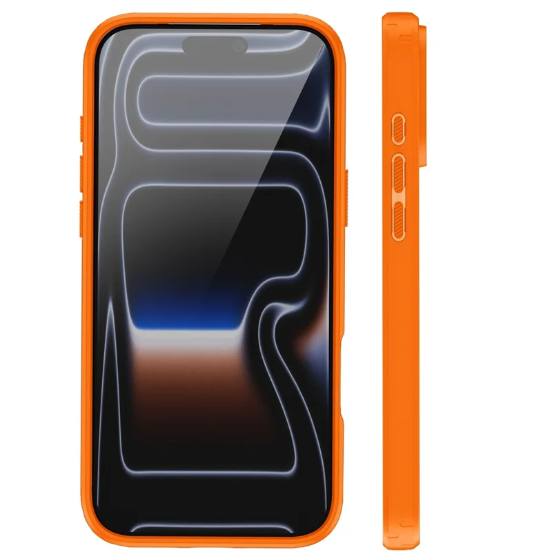 Voor iPhone 17 Pro / 18 Pro Magnetische Hoes TPU Frame Transparant PC Achterkant Anti-val Telefoonhoes - Oranje