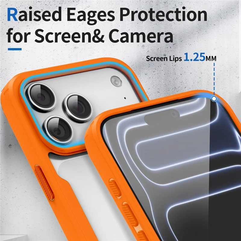 Voor iPhone 17 Pro / 18 Pro Magnetische Hoes TPU Frame Transparant PC Achterkant Anti-val Telefoonhoes - Oranje