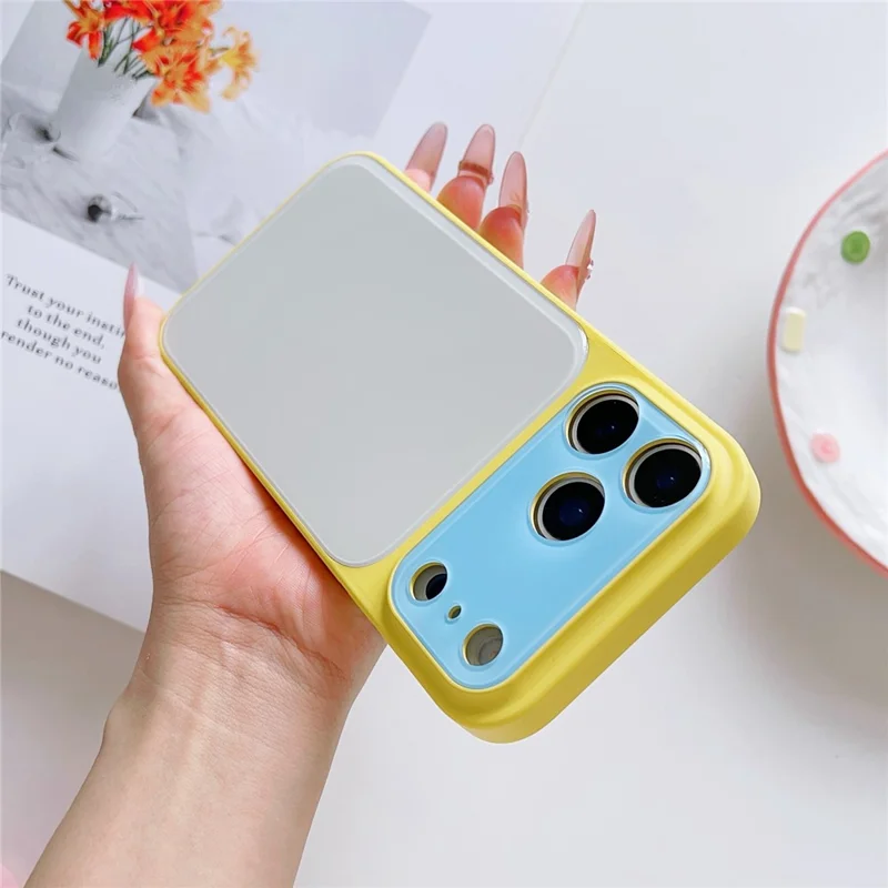 iPhone 17 Pro-hoesje in contrasterende kleuren PC + TPU telefoonhoes - Geel / Wit / Blauw