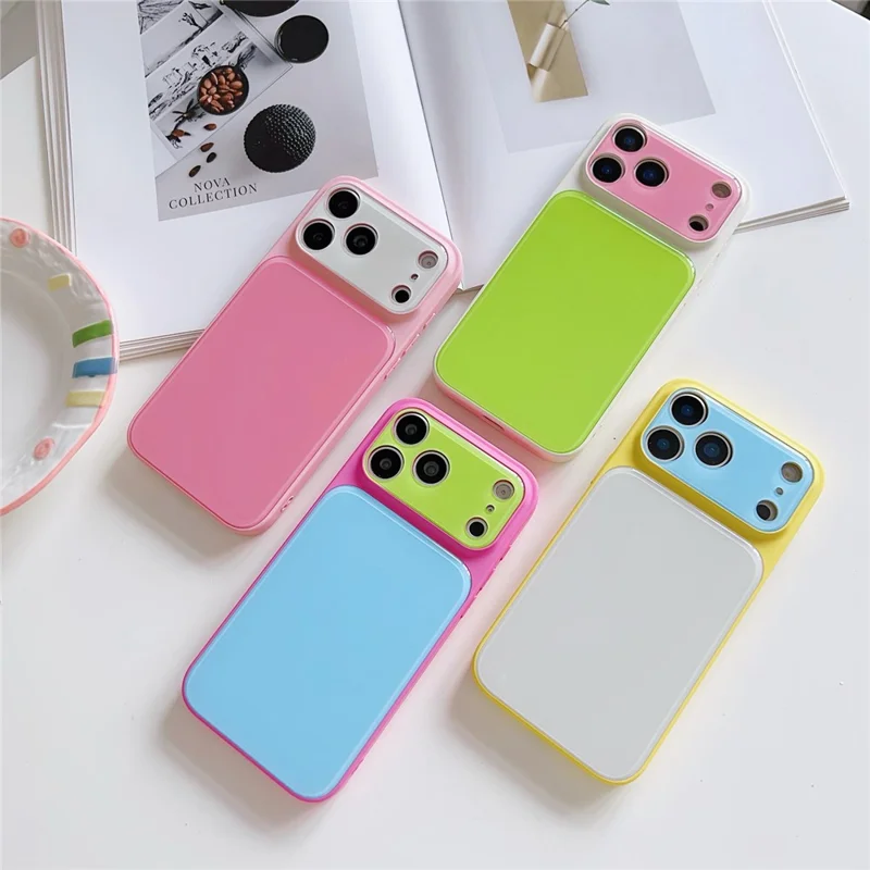 iPhone 17 Pro-hoesje in contrasterende kleuren PC + TPU telefoonhoes - Geel / Wit / Blauw