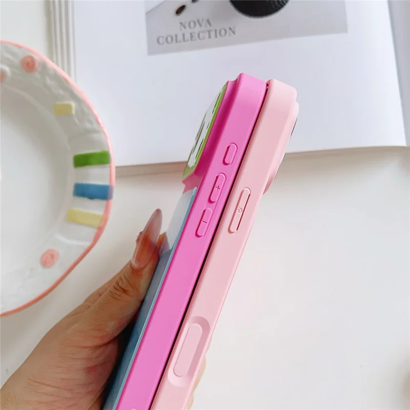 iPhone 17 Pro-hoesje in contrasterende kleuren PC + TPU telefoonhoes - Geel / Wit / Blauw