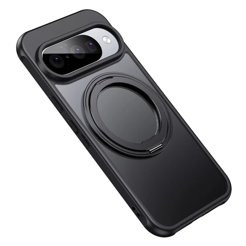 For Google Pixel 11  /  11 Pro Magnetic Case TPU + Acrylic + Metal Kickstand Matte Phone Cover - Black