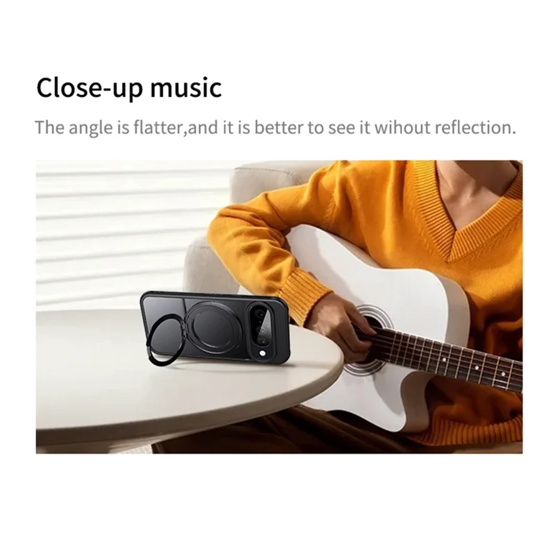 For Google Pixel 11  /  11 Pro Magnetic Case TPU + Acrylic + Metal Kickstand Matte Phone Cover - Black
