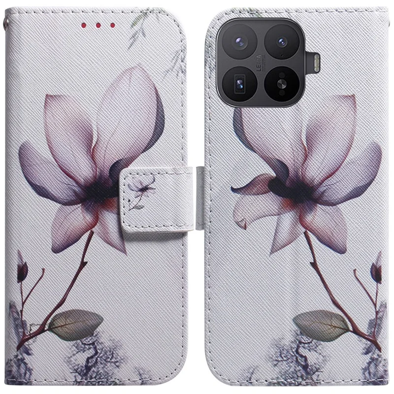 For Xiaomi 17T Wallet Case Pattern Print Leather Phone Cover - Pink Flower