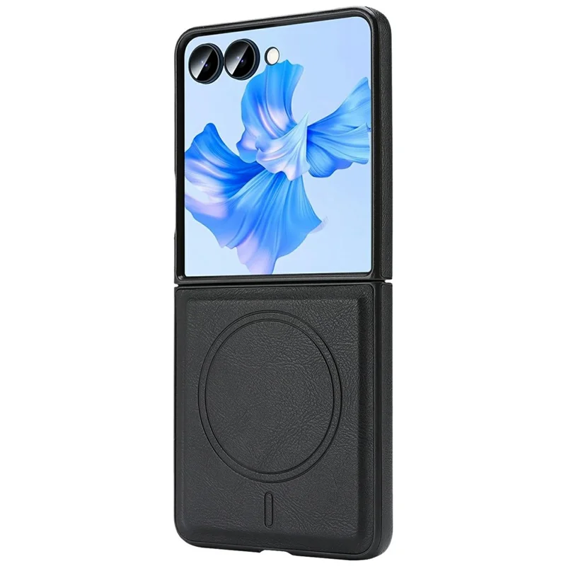 For Samsung Galaxy Z Flip8 Magnetisk Taske Med Præmietype Kødstriberet PU-læder, Bejdspladeret Telefonbeskyttelsesdækkning - Sort