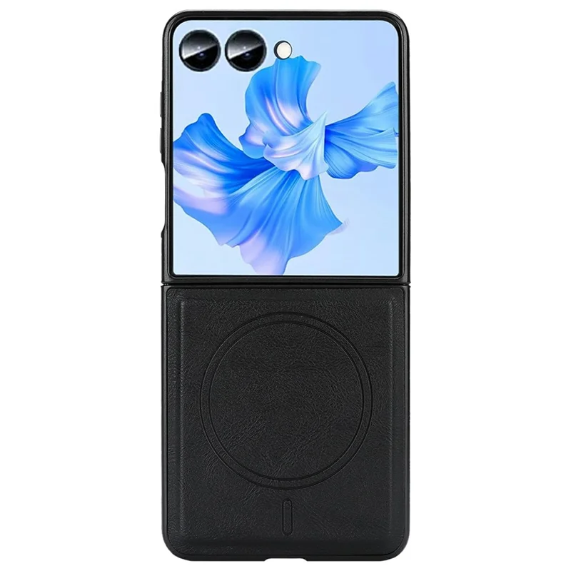 For Samsung Galaxy Z Flip8 Magnetisk Taske Med Præmietype Kødstriberet PU-læder, Bejdspladeret Telefonbeskyttelsesdækkning - Sort