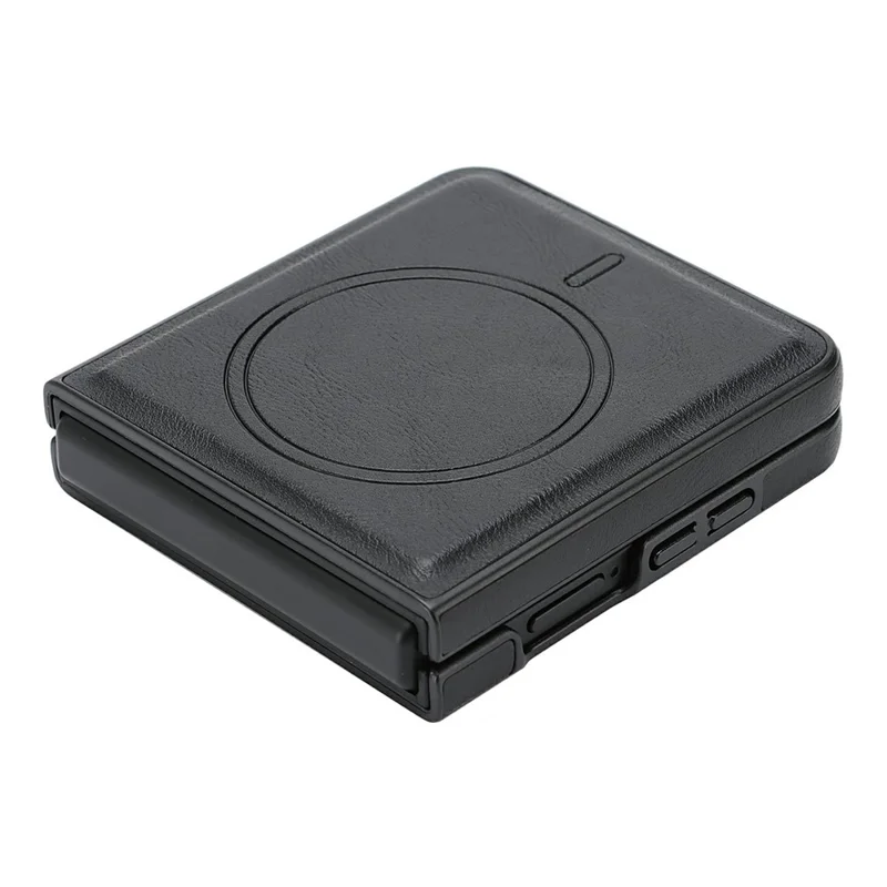 For Samsung Galaxy Z Flip8 Magnetisk Taske Med Præmietype Kødstriberet PU-læder, Bejdspladeret Telefonbeskyttelsesdækkning - Sort