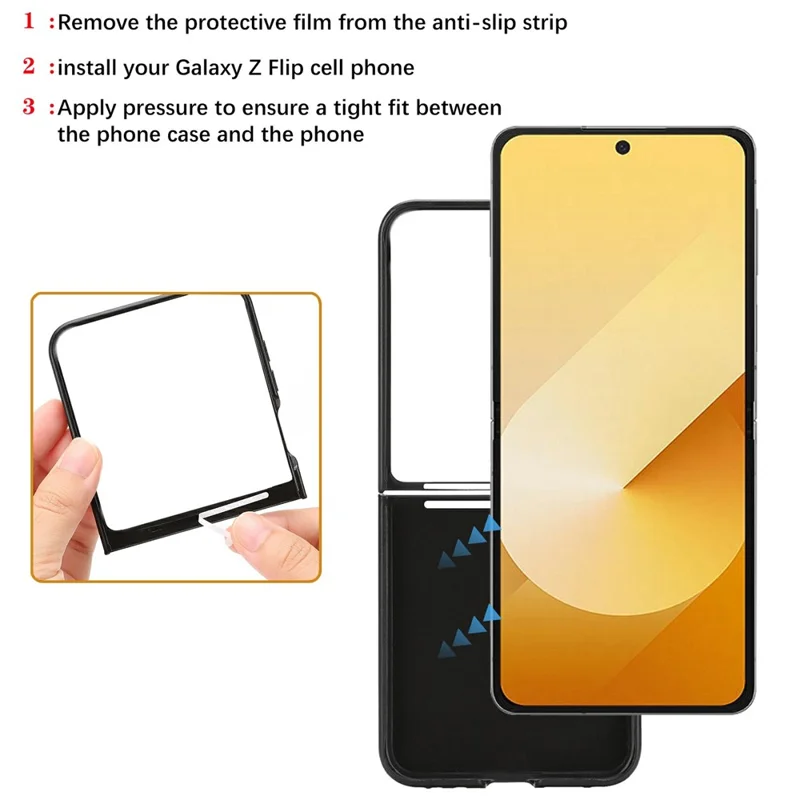 For Samsung Galaxy Z Flip8 Magnetisk Taske Med Præmietype Kødstriberet PU-læder, Bejdspladeret Telefonbeskyttelsesdækkning - Sort